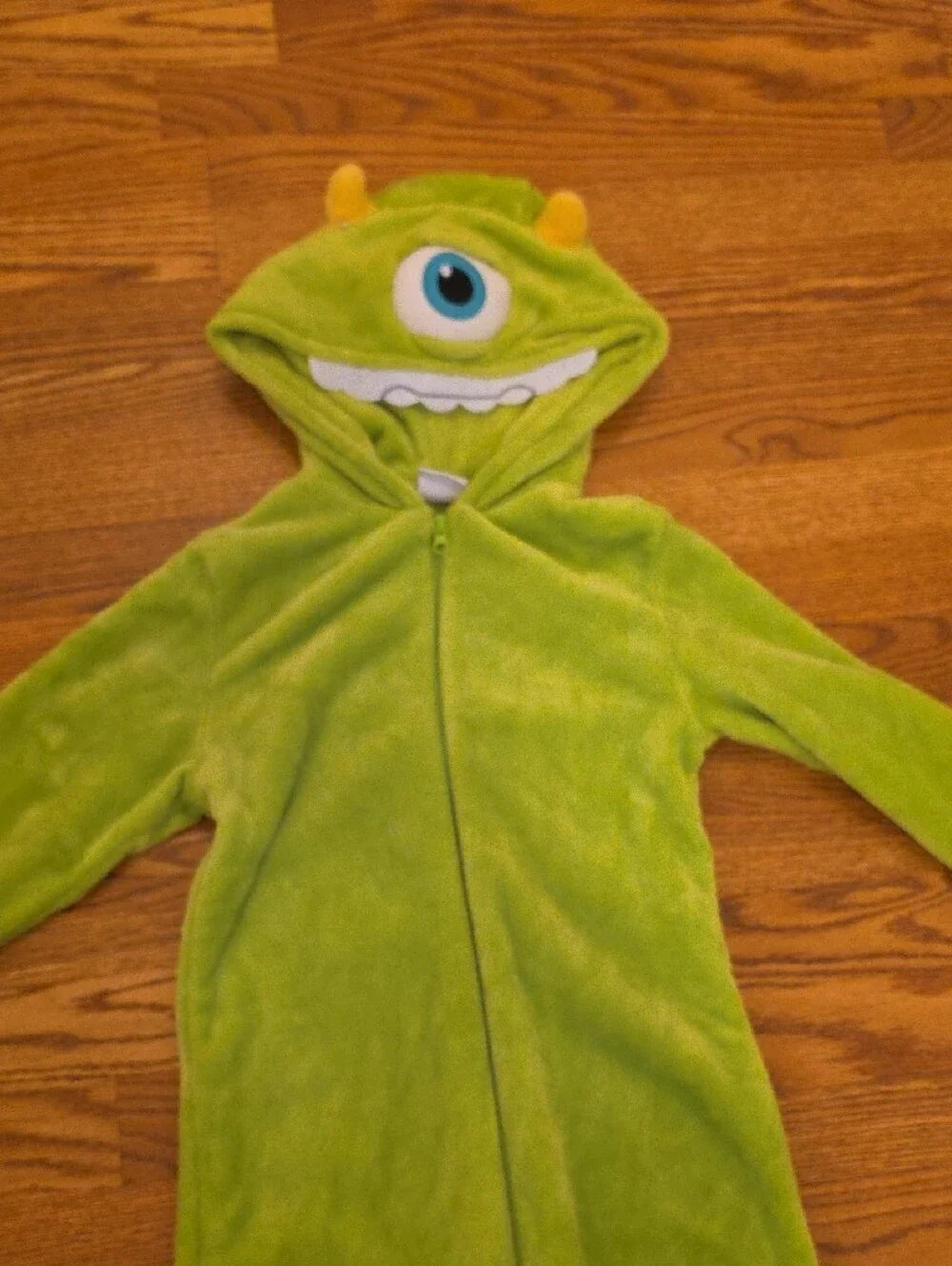 Disney Monsters Inc Hooded One-Piece Footie Pajamas Size 12 Years Old